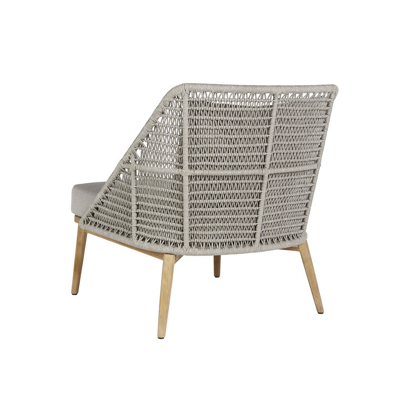 Andria Outdoor Teak Lounge Chair, Gray, Brown