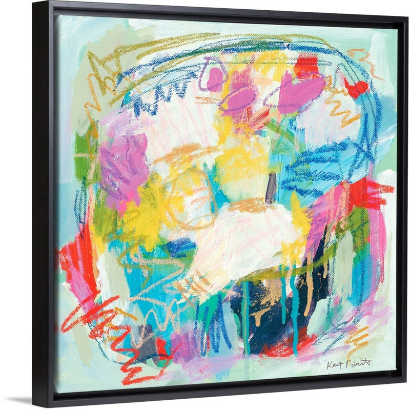 Reproduction d’art sur toile « Lets get the Party Started » par Kait Roberts, H 18 po x l 18 po x P 1,75 po, Cadre noir