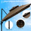 Parasol excentré 10 pi avec base, rotation 360 °, couvercle double, 8 nervures, inclinaison facile, manivelle, rotation du café, structure de la structure de l'auvent, sans effort