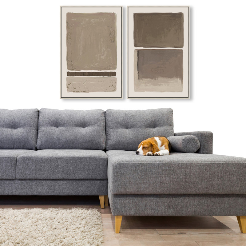 Clay Blocks Set Canvas Abstract Print by Oliver Gal, Black Frame, 10 x 15, 17"H x 25"W, Silver Floater Frame