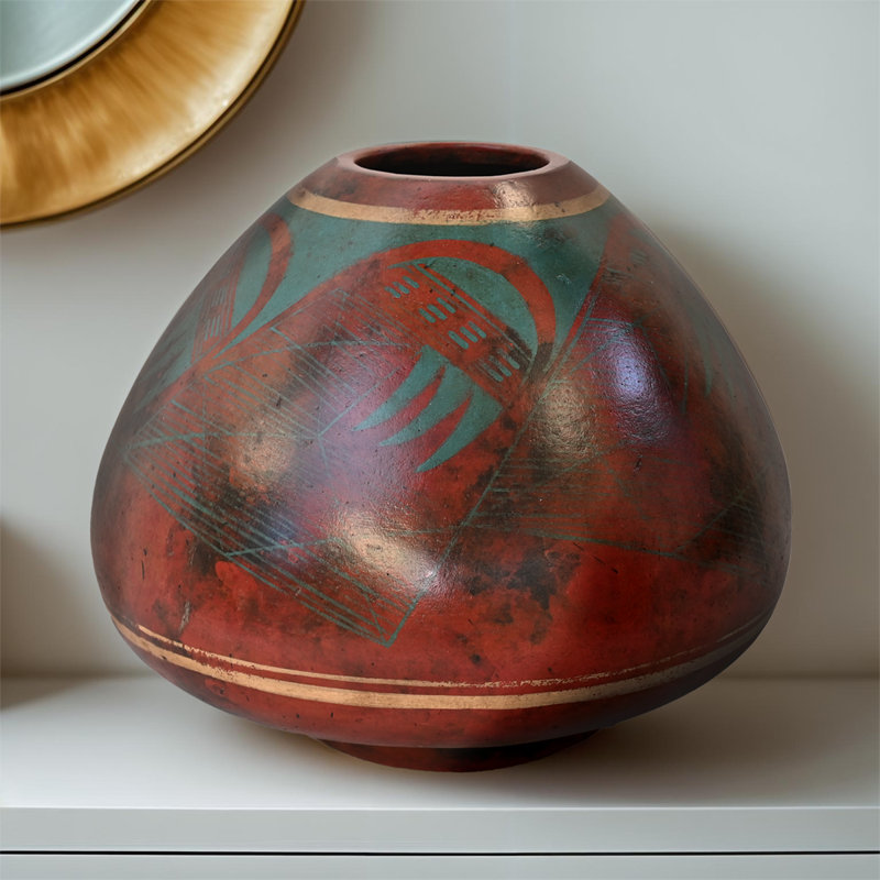 Southwest Style Fine Art, Hand Glazed Decor Pot