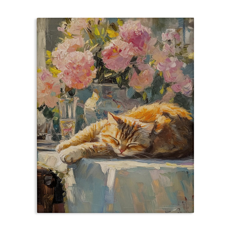 Toile de repos pour chat orange, design par Nini Art, H 48 po x l 36 po