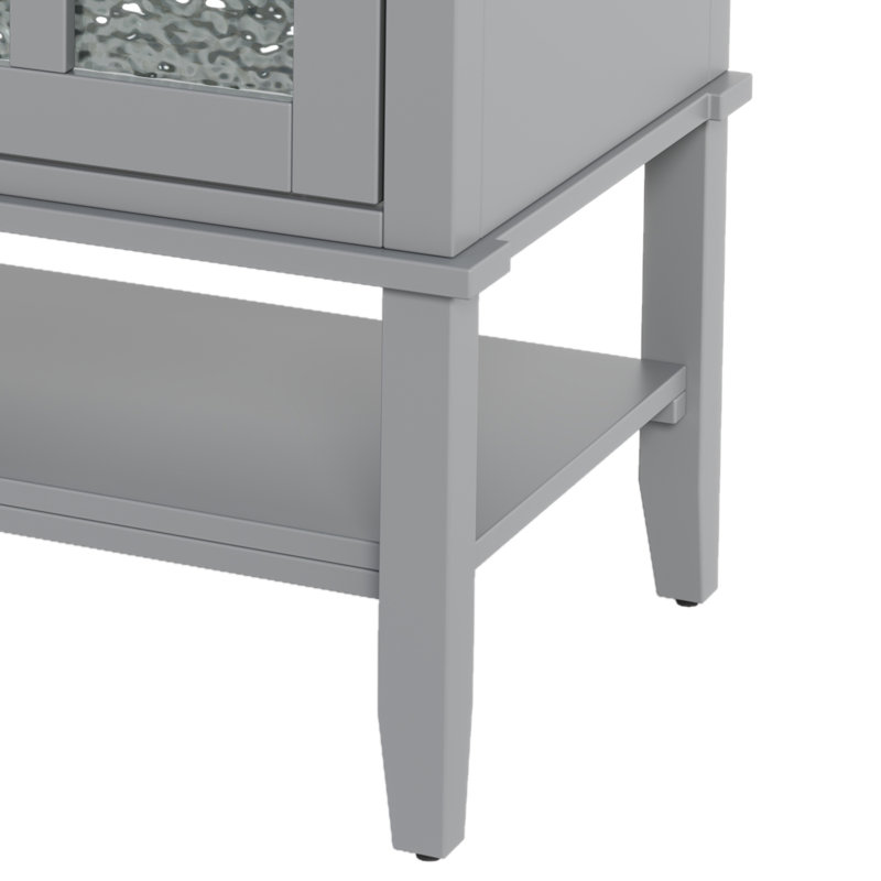 Meuble-lavabo 36 po avec lavabo en céramique, Gris