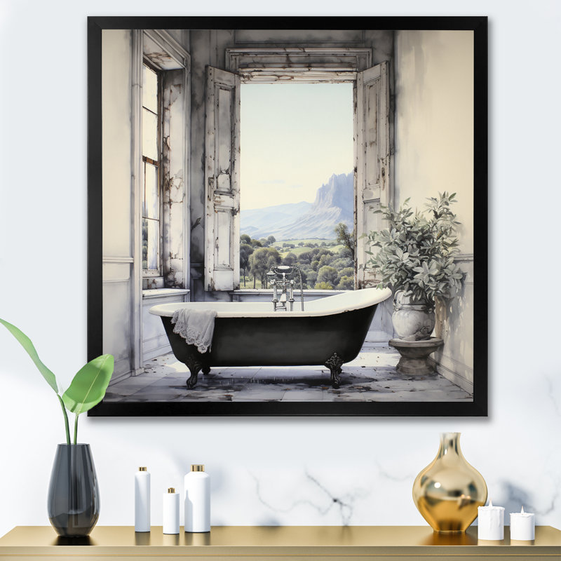 Impression sur toile Bath, H 24 po x l 24 po, Cadre photo unique, Noir