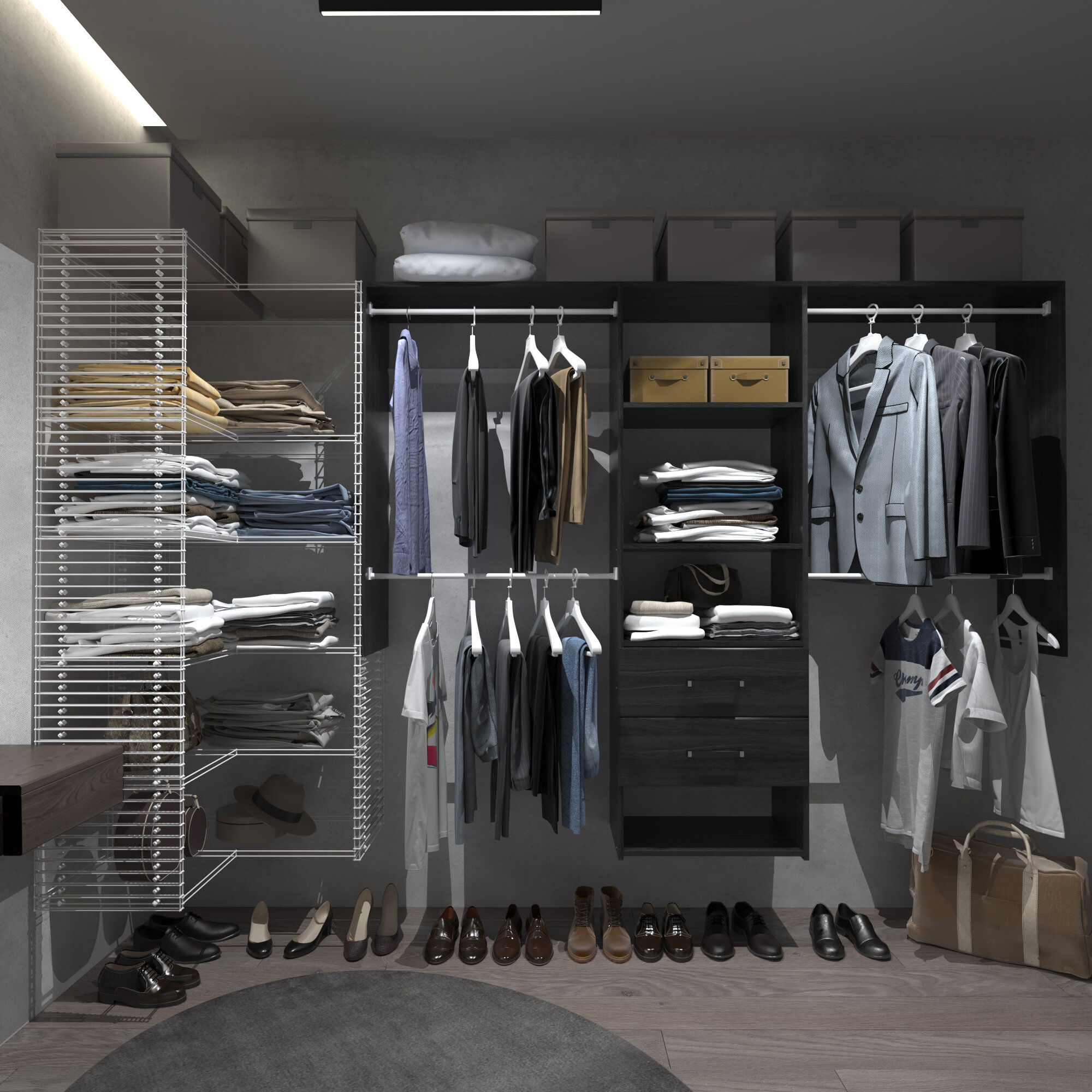 48'' - 91.9686'' Closet System (Can Be Cut To Fit)