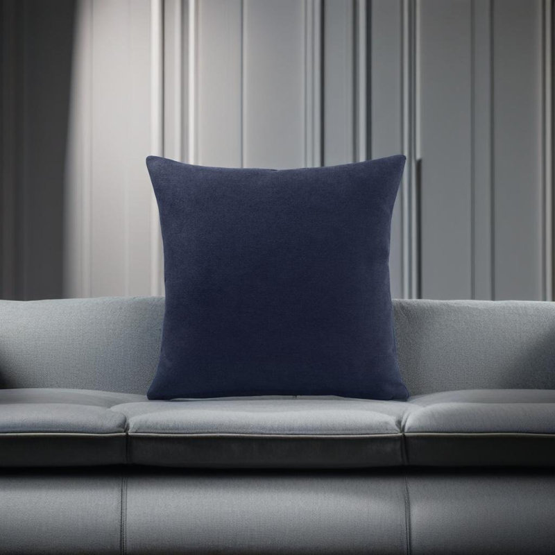 Velvet Feel Chenille Scatter Cushion Cover, 55 cm x 55 cm, Navy