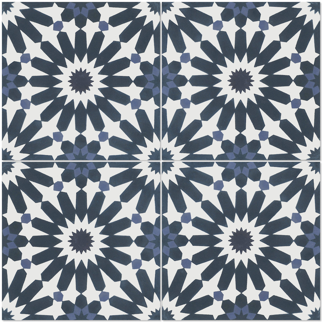 Villa Lagoon Tile Tangier Petite Blues 8" x 8" Cement Spanish