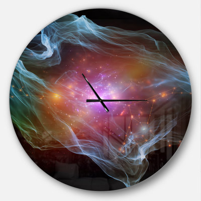 Horloge murale mauve avec lumières mauves