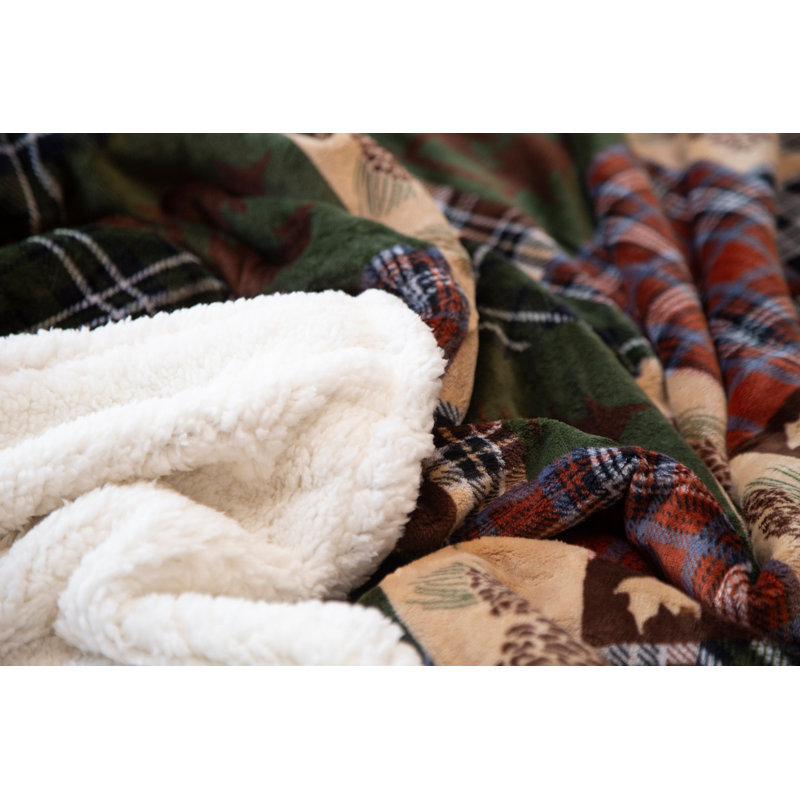 Jeté en sherpa Tree Plaid