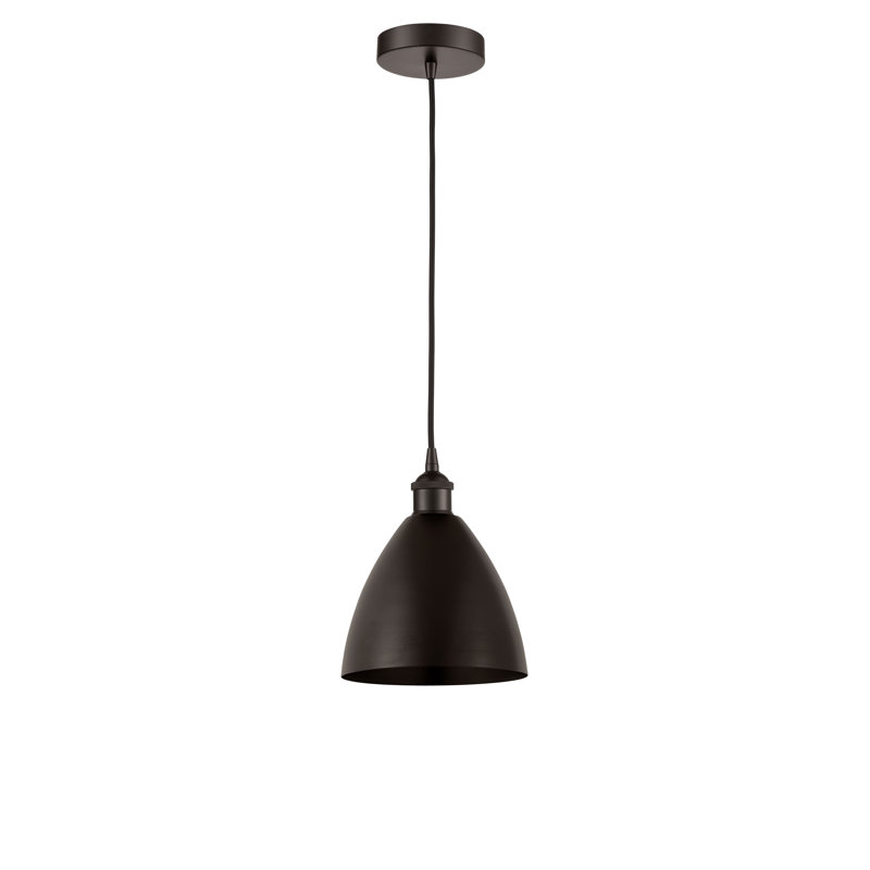 1 - Light Single Drop Pendant Pendant, Oil Rubbed Bronze, Oil Rubbed Bronze, 11.25" H x 7.5" W x 7.5" D