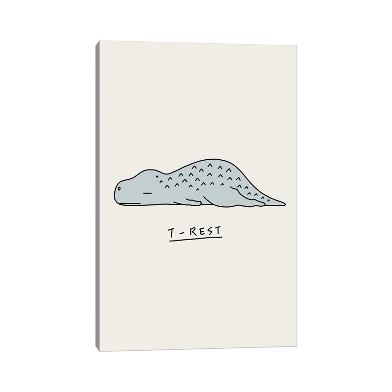 Moody Animals: T-Rex by Lim Heng Swee - Wrapped Canvas Print, 66.04 cm H x 45.72 cm W x 1.91 cm D