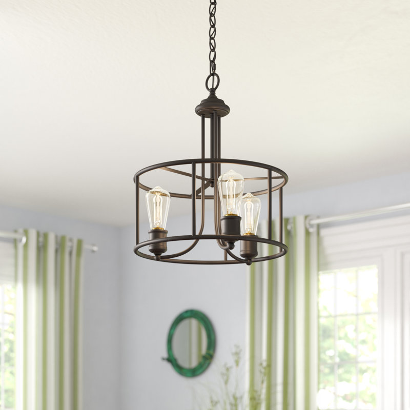 Edel 3 - Light Dimmable Drum Chandelier