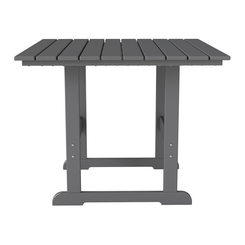 Table de salle à manger d'extérieur HDPE, Gris