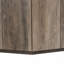 Table basse hexagonale rustique rétro en bois, avec 2 tiroirs cachés, dessus en marbre noir texturé, finition chêne brun clair - pour le salon et la réception-214195756