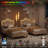 Twin Velvet Princess Bed Frame with Adjustable LED Headboard, Kids Platform Bed, Beige-751038060-751038066