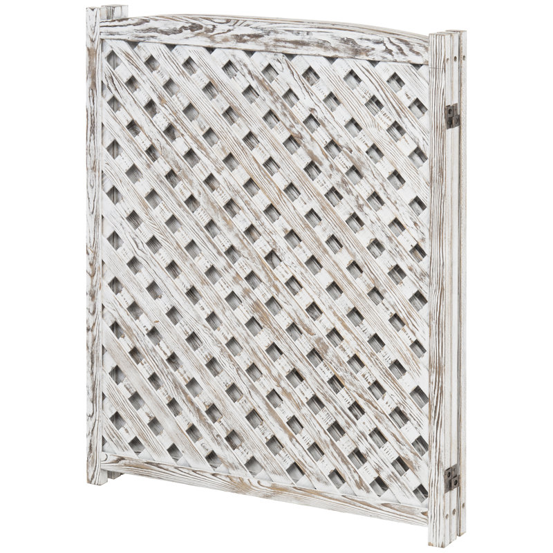 98.4cm H x 242.6cm W White Wood Fencing 3 Panels Included