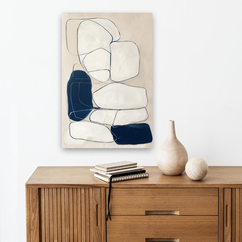 Impression abstraite contemporaine abstraite élégante, H 18 po x l 12 po