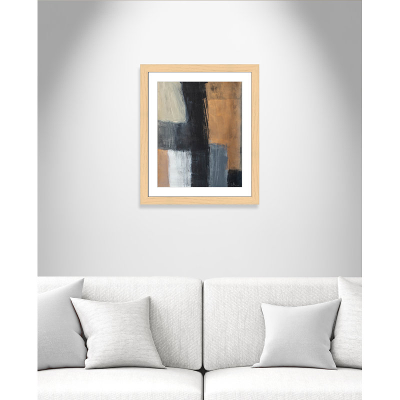 Metallic Slate II by Casa Fine Arts, Natural Cube Frame Matted, 27" H x 23" W x 1.25" D  