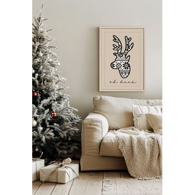 «Festive Christmas», peinture encadrée décorative de 13,0 po x 19,0 po | Cadre 100% bois massif (épaisseur: 0,8 pouce), œuvre d'art 100% MDF | Impression numérique pour des couleurs vives, décoration murale parfaite pour la maison et le bureau