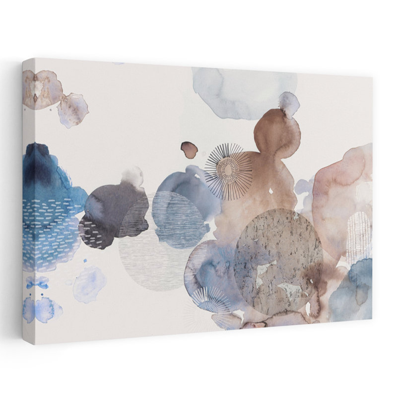 Motifs d'aquarelle abstraits et délicats, H 16 po x l 24 po