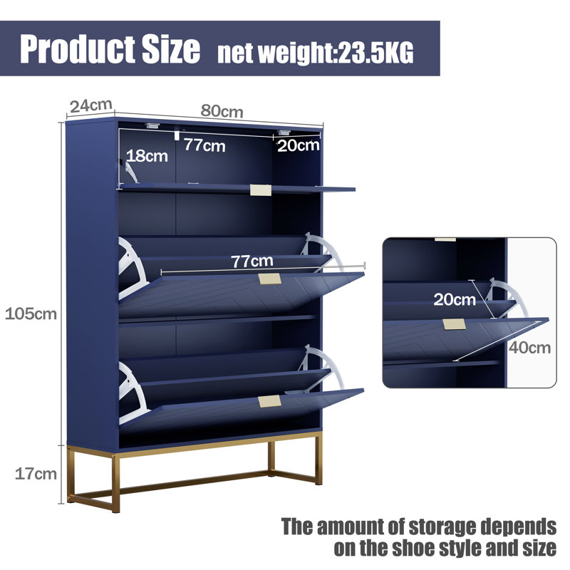 16 Pair Shoe Storage Cabinet