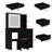 Awilda 39.4'' Wide Makeup Vanity Set with Stool and LED Mirror-1663773366