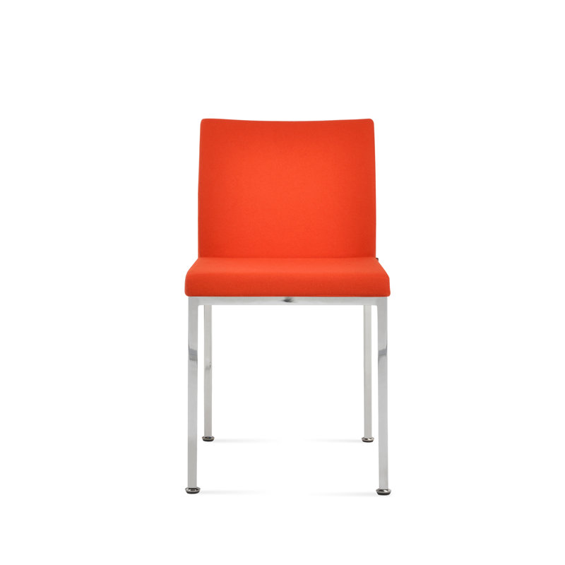 Chaise d'appoint en métal Aria, Chrome chrome, Laine orange