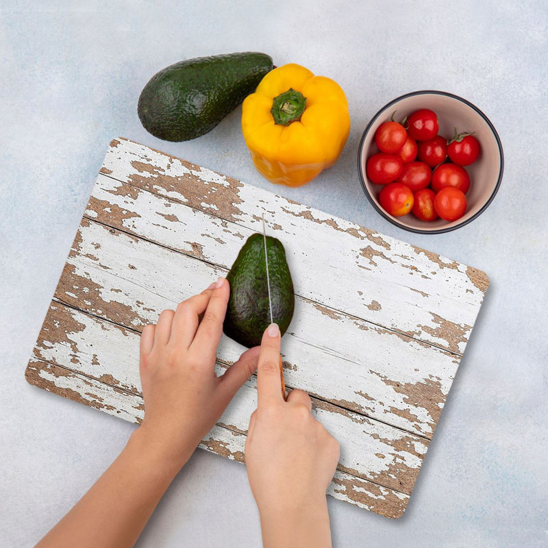 Flourish Premium Tempered Glass Cutting Board, 11.8 x 15.7 inches | Antibacterial, Easy Clean, Non-Slip Silicone Feet | 100% Durable Glass, Thickness: 0.16 inches | Ideal for Kitchen Prep, Safe & Stylish Cooking Solution