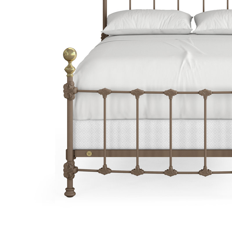 151 Palatial Bed | Complete Standard, Twin, Matte White/Light Gold