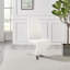Ensemble de table de salle à manger Edzard en chrome et blanc ultrabrillant avec 6 chaises de luxe en similicuir-970159252