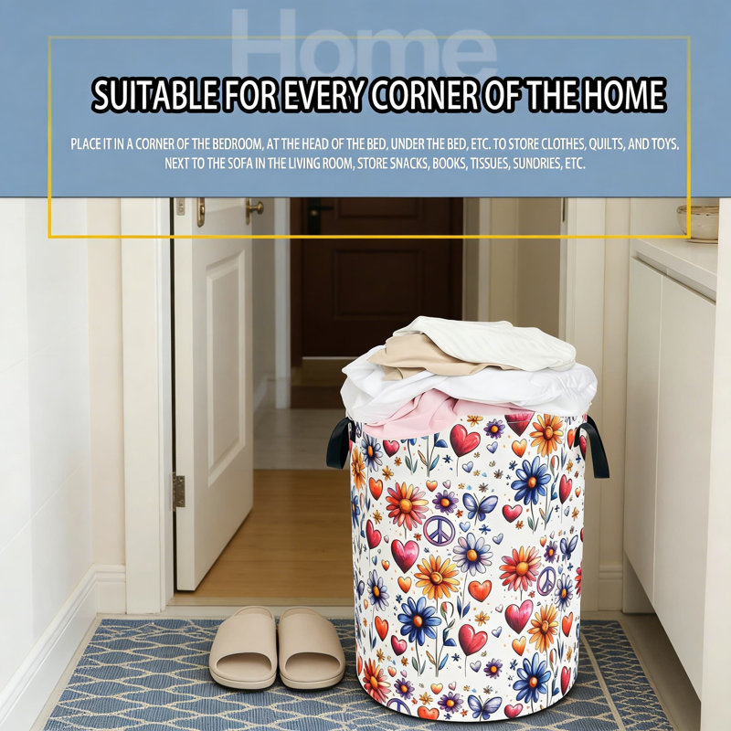 Panier à linge pliable avec poignées, panier à linge Oxford imperméable et rangement pour jouets de salle de bain, de chambre à coucher ou pour enfants