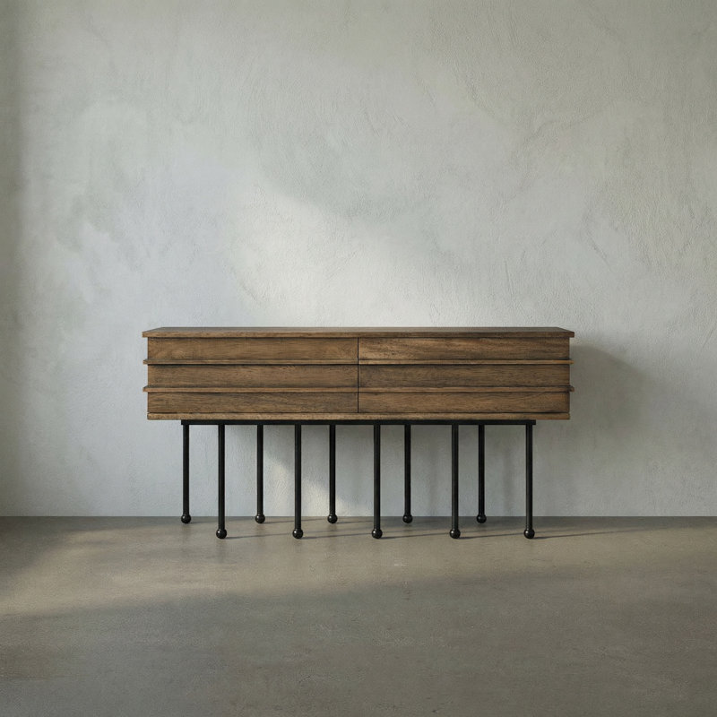 Oliver 60'' W Solid Wood Console Table, Dark Walnut