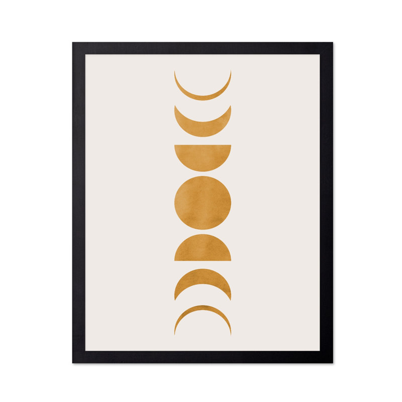Phases de la lune no 1, H 18 po x l 24 po, Affiche, Cadre noir