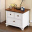Chambre à coucher et table de chevet - Deux tiroirs style noyer blanc + aspect