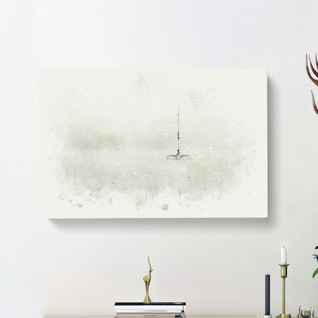 Trimaran Boat in Austria in Abstract - Wrapped Canvas