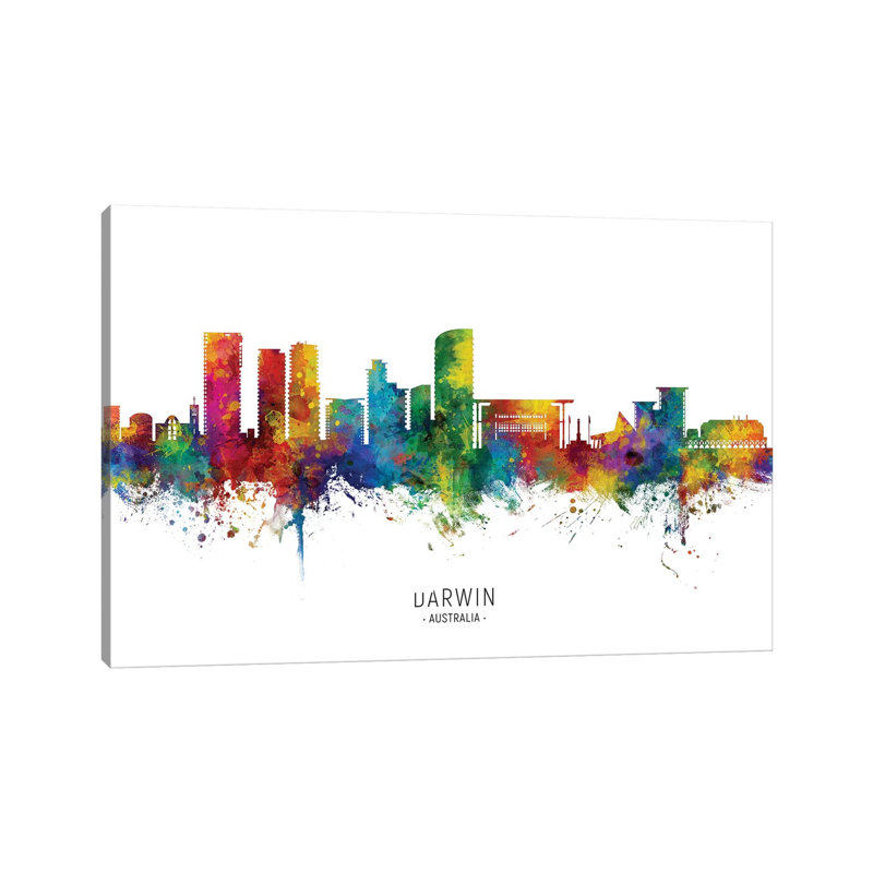 Darwin Australia Skyline by Michael Tompsett - Wrapped Canvas Gallery-Wrapped Canvas Giclée, 20.32 cm H x 30.48 cm W