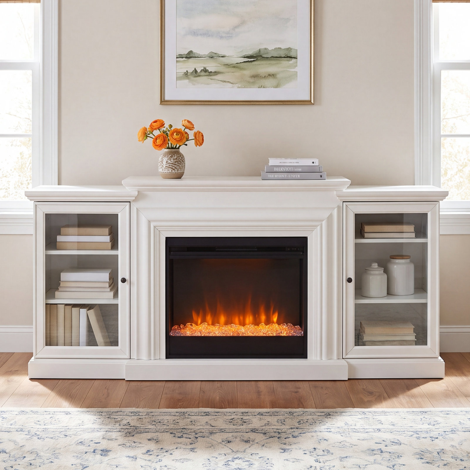 Walton Crystal Bead Electric Fireplace