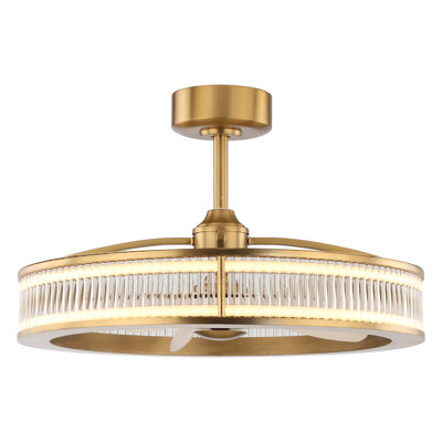 29.1" Caged Ceiling Fan with Dimmable LED Lights and Remote Control
