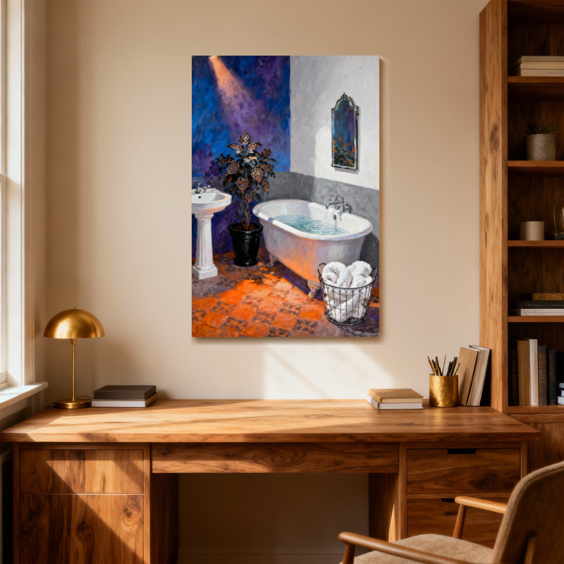 Salle de bain élégante avec salle de bain et baignoire, H 20 po x l 30 po