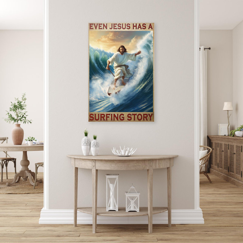 «Korei Even Jesus Has A Surfing Story», impression sur toile, H 36 po x l 24 po x P 1,25 po