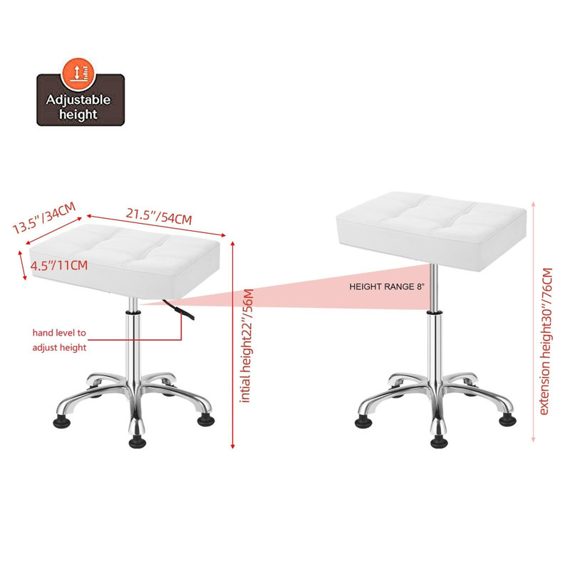 Tabouret robuste sans dossier, Blanc