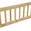 Lit simple en bois en forme de maison avec clôture, garde-corps, naturel-133341604-133341605