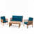 Structure brune / coussin bleu sarcelle foncé est en rupture de stock