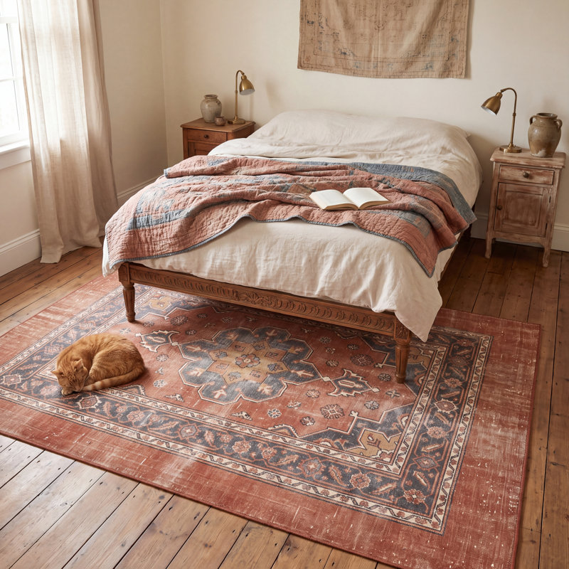 Tapis Aragonite vintage orange ivoire or gris antidérapant à poils courts, lavable, pour l'intérieur et l'extérieur, idéal pour le salon, la chambre, la salle à manger, l'entrée, le corridor ou le bureau. Convient aux animaux de compagnie.