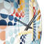 Horloge murale rayée bleu à motif géométrique symétrique-101235121