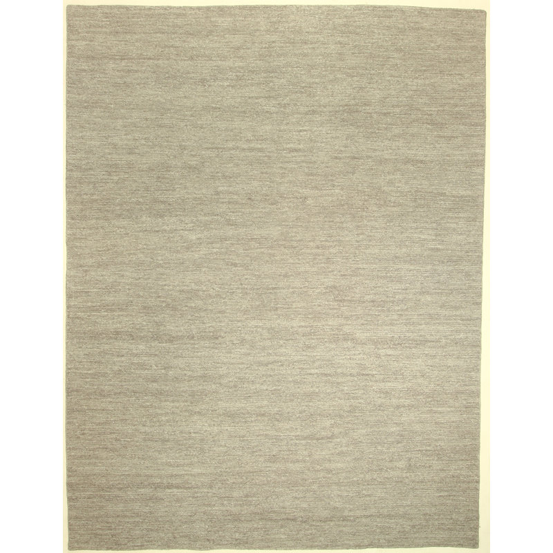 Tapis gris tissé à plat à la main 8 x 10 Garig