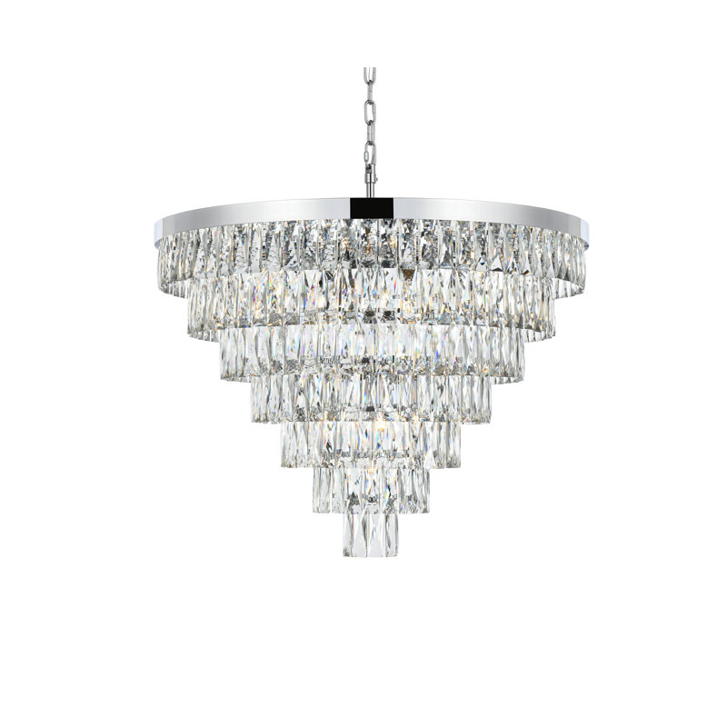 Lustre rond 32 pouces Iva , Chrome chrome