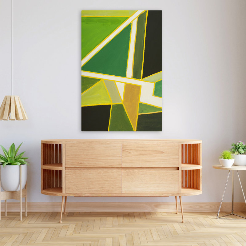 Art graphique vert - Art abstrait, H 48 po x l 32 po
