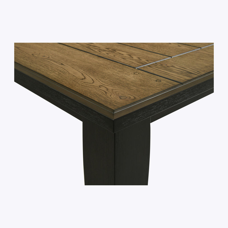 Lockway Extendable Rectangular Dining Table, Brown Wood