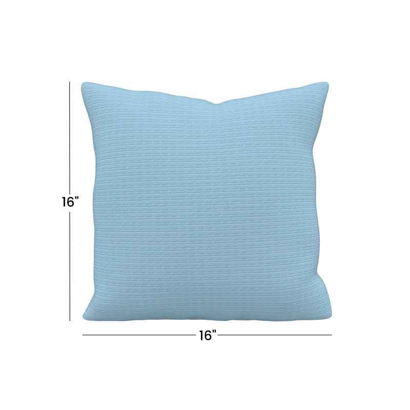 Coussin décoratif intérieur / extérieur Gabi, Carré 16 po, Toile Sunbrella🅫 bleu ciel